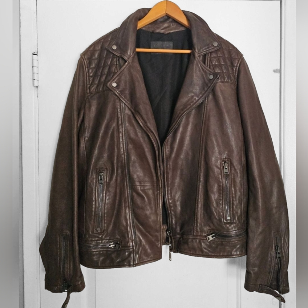 Rare brown Conroy All Saints Jacket XL Leather